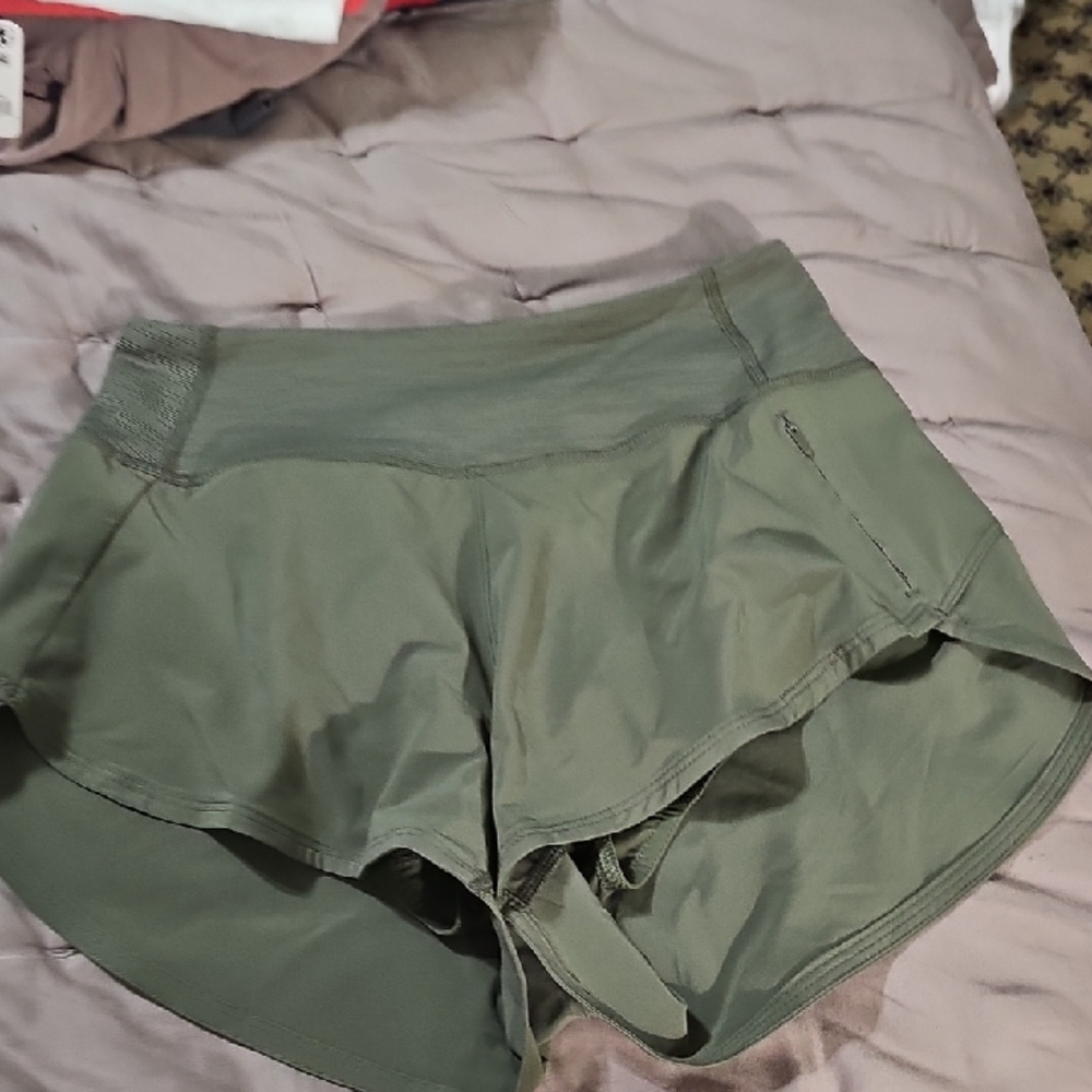 Outdoor Voices Olive Green Athletic Shorts